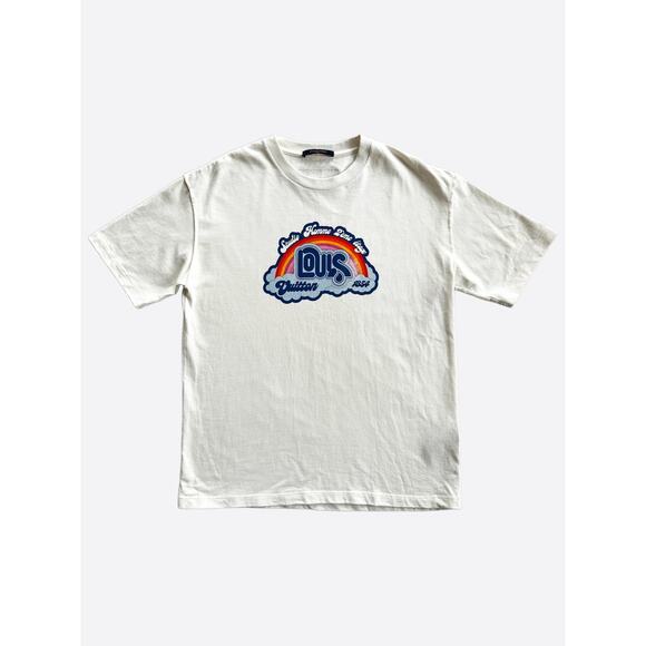 Louis Vuitton White Rainbow Logo T-Shirt